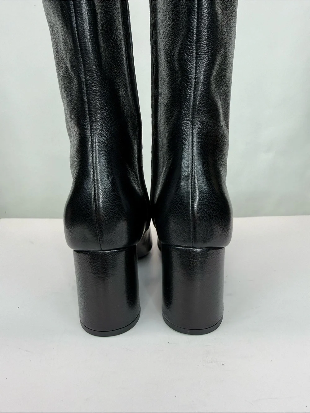New Tory Burch Banana Leather Knee High Boot Black Leather Sz 5